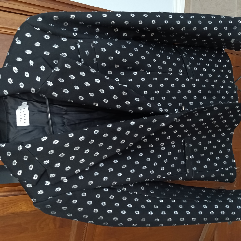 Black Blazer with White Pattern